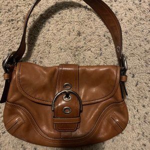 Coach Leather Bag (Brown/ Beige)